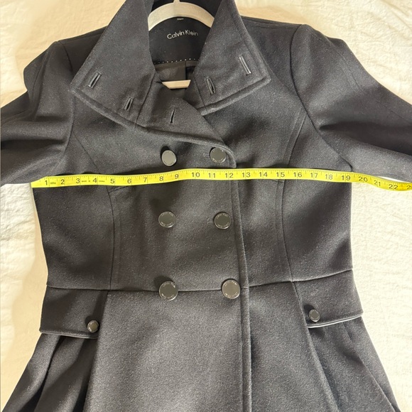 Calvin Klein Military Princess Pea Coat Womens 8 M Black Double Breasted Jacket - Picture 5 of 10